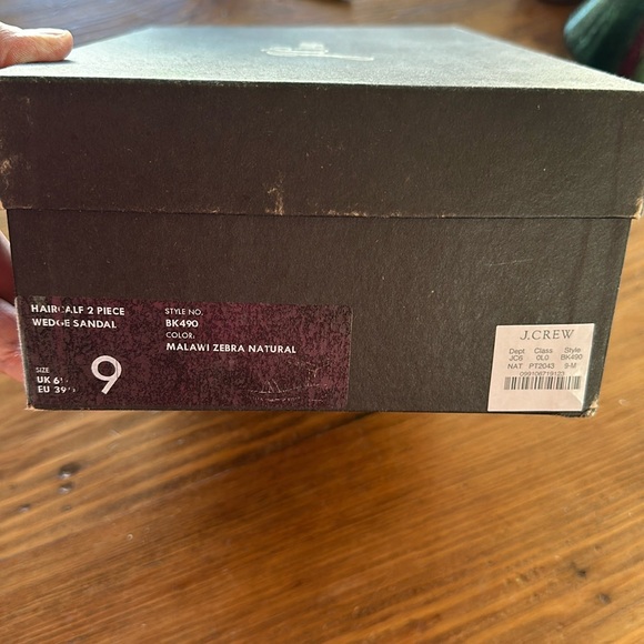 J. Crew Zebra print haircalf wedge sandals size 9 - Picture 3 of 5